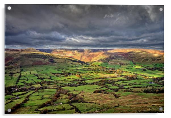 Last Light over the Vale of Edale                  Acrylic by Darren Galpin