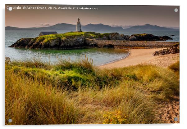 Llanddwyn Beacon Anglesey Acrylic by Adrian Evans