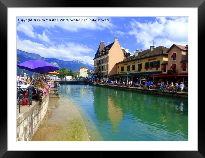 Annecy France.  Framed Mounted Print by Lilian Marshall