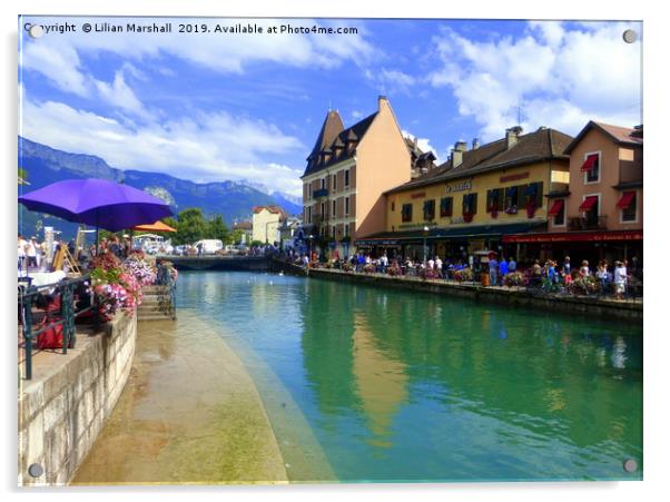 Annecy France.  Acrylic by Lilian Marshall
