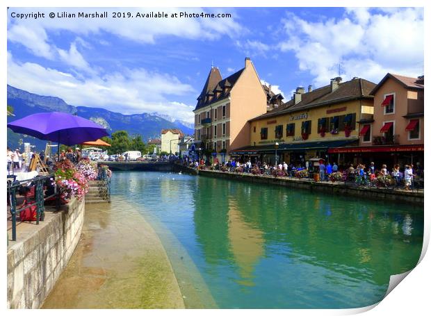 Annecy France.  Print by Lilian Marshall