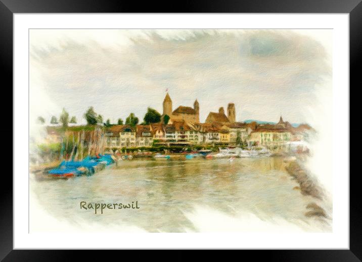 Rapperswil Cityscape Framed Mounted Print by DiFigiano Photography