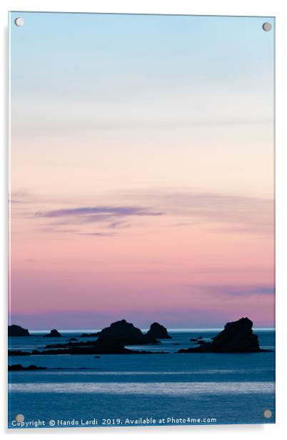 Pouldu Beach Sunset Acrylic by DiFigiano Photography