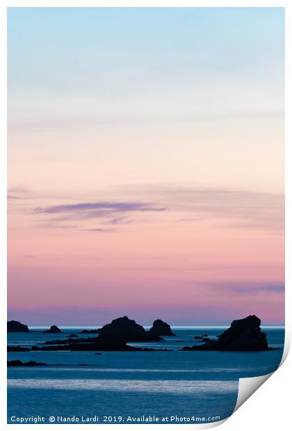 Pouldu Beach Sunset Print by DiFigiano Photography