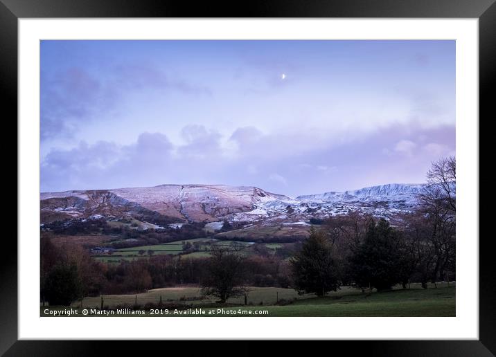 Moonrise Over Mam Tor Framed Mounted Print by Martyn Williams