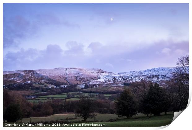 Moonrise Over Mam Tor Print by Martyn Williams