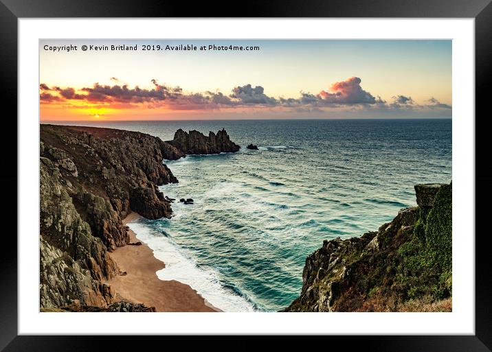porthcurno cornwall Framed Mounted Print by Kevin Britland