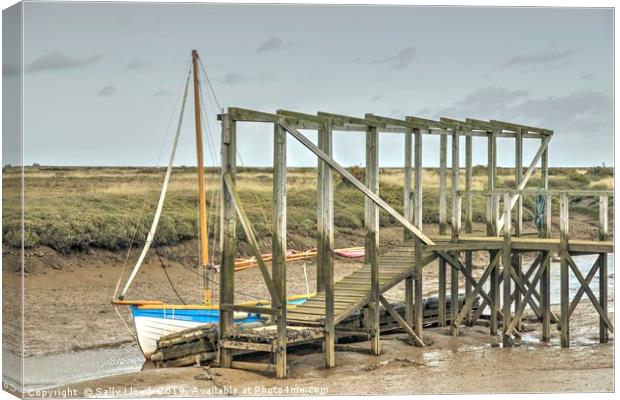 Low tide at Morston, Norfolk.  Canvas Print by Sally Lloyd