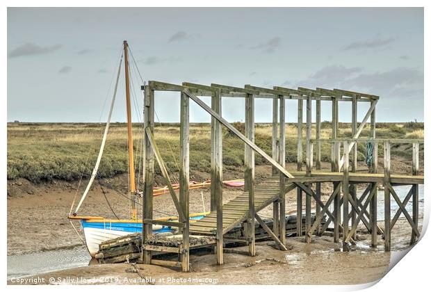 Low tide at Morston, Norfolk.  Print by Sally Lloyd