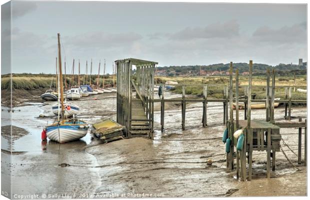Low tide betwixt Morston and Blakeney Canvas Print by Sally Lloyd