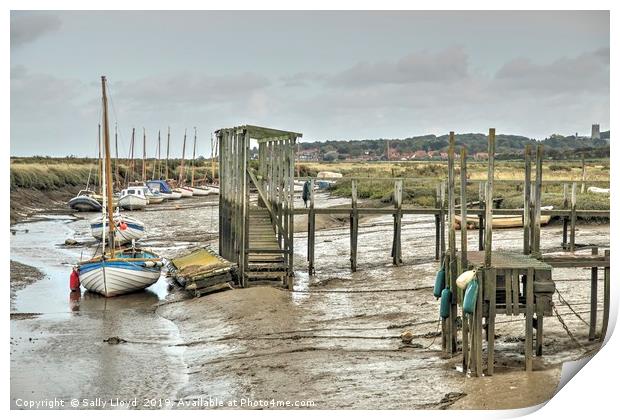 Low tide betwixt Morston and Blakeney Print by Sally Lloyd
