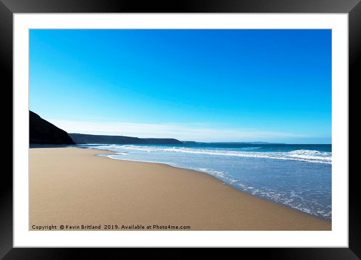 tranquil beach cornwall Framed Mounted Print by Kevin Britland
