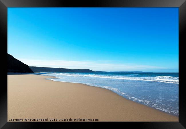 tranquil beach cornwall Framed Print by Kevin Britland