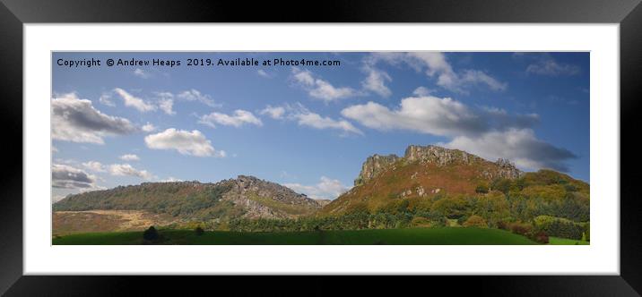 The Roaches rocks Framed Mounted Print by Andrew Heaps