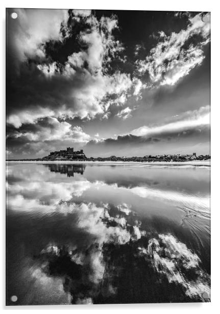 Bamburgh Castle Sky Drama  Acrylic by John Finney