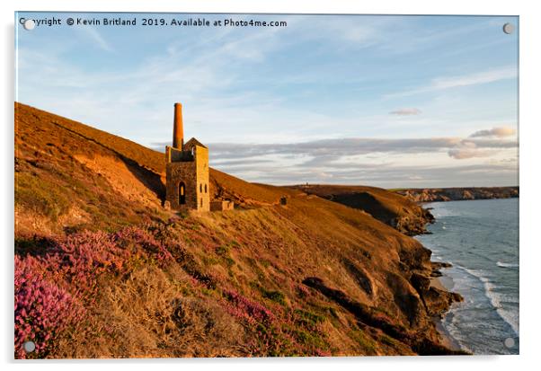 old tin mine cornwall Acrylic by Kevin Britland
