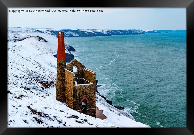 winter on the coast of cornwall Framed Print by Kevin Britland