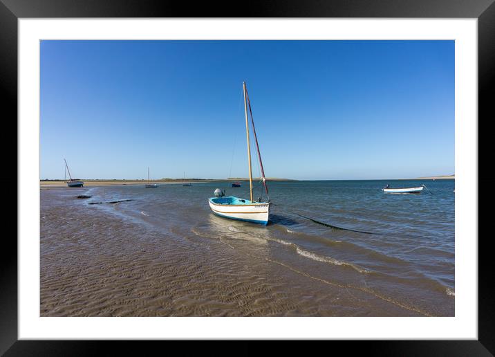 Yachts moored on Grey sands beach at Appledore  Framed Mounted Print by Tony Twyman