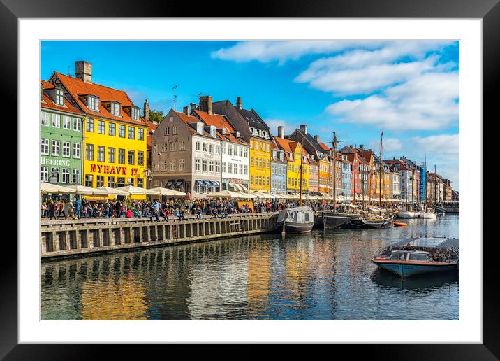 Copenhagen Nyhavn District on a Sunny Day Framed Mounted Print by Antony McAulay