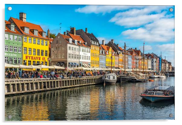 Copenhagen Nyhavn District on a Sunny Day Acrylic by Antony McAulay