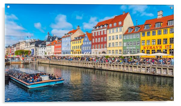 Copenhagen Nyhavn District with River Bus Acrylic by Antony McAulay