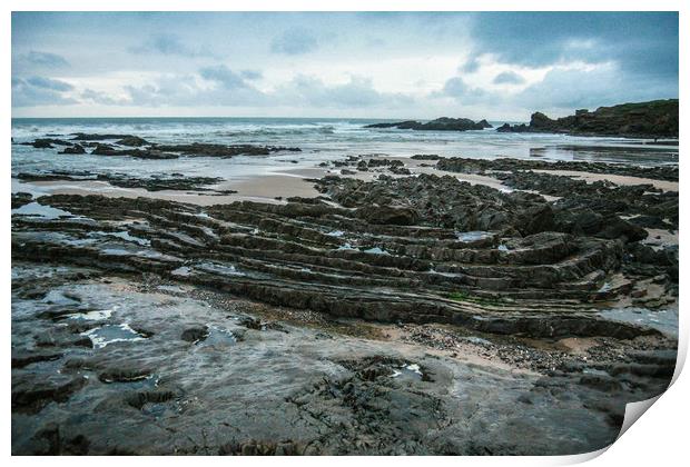 Rocky Shoreline Print by Dave Bell