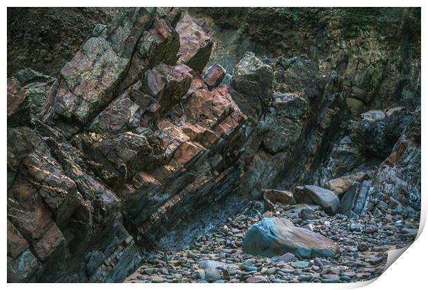 Jagged Rocks Print by Dave Bell