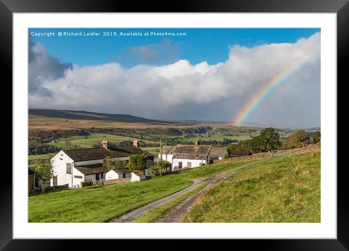 Arla Burn Farm to Holwick and Rainbow, Teesdale Framed Mounted Print by Richard Laidler