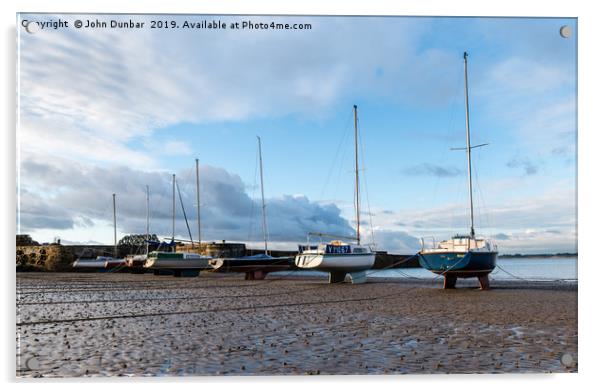 Beadnell Habour Acrylic by John Dunbar