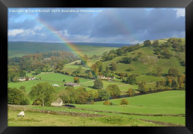 Yorkshire Dales Rainbow Framed Print by David Birchall