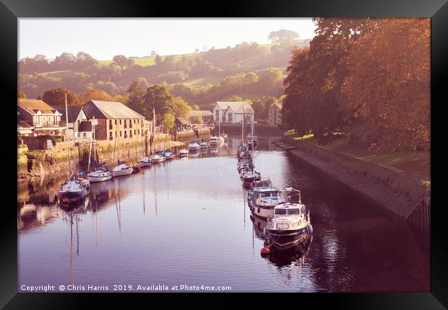 Boats on the River Dart at Totnes Framed Print by Chris Harris