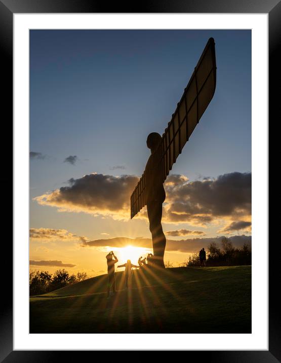 Angel of the North Sunset Framed Mounted Print by Paul Appleby