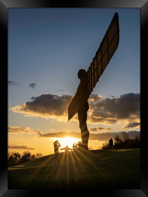 Angel of the North Sunset Framed Print by Paul Appleby