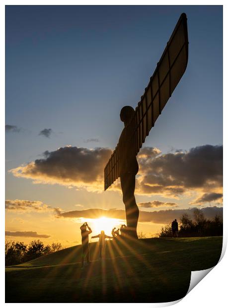Angel of the North Sunset Print by Paul Appleby