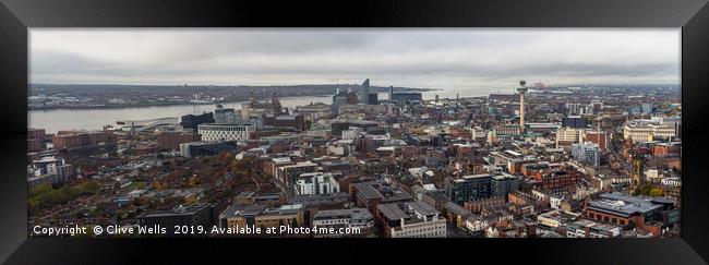Panorama of Liverpool and the waterfront Framed Print by Clive Wells