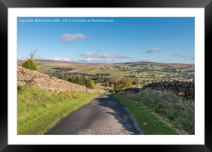 Down into Teesdale from Bail Hill Framed Mounted Print by Richard Laidler