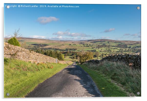 Down into Teesdale from Bail Hill Acrylic by Richard Laidler