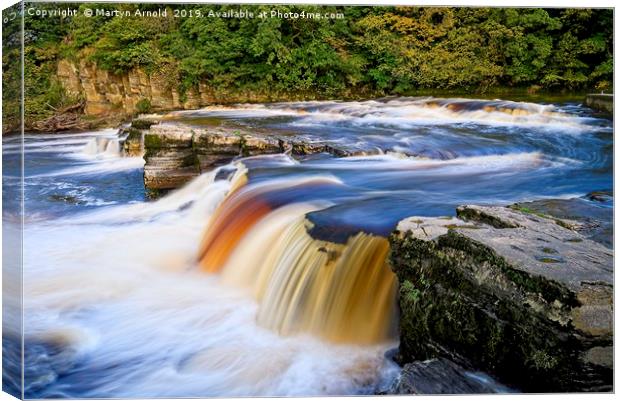 River Swale Waterfall Richmond North Yorkshire Canvas Print by Martyn Arnold