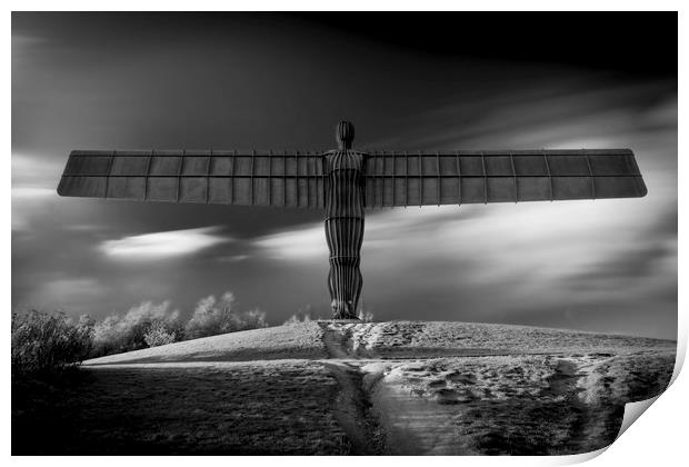 Angel of the North - Mono Print by Paul Appleby