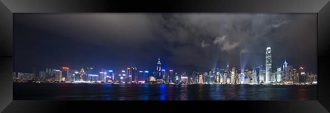 Hong Kong Panorama Framed Print by Thomas Stroehle