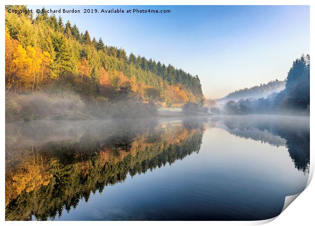 Staindale Lake In Autumn Print by Richard Burdon