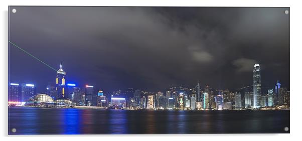 City lights Hong Kong Acrylic by Thomas Stroehle