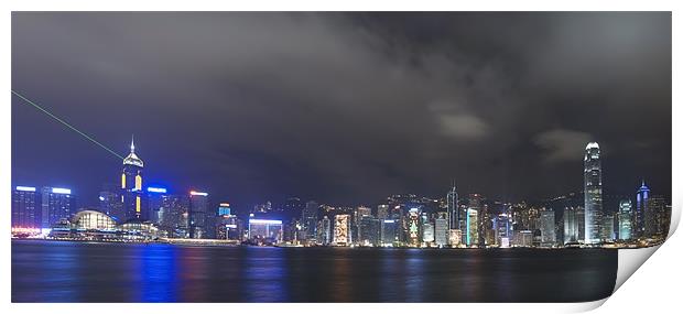 City lights Hong Kong Print by Thomas Stroehle