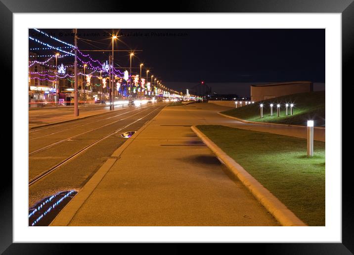 LIGHTS IN LINE Framed Mounted Print by andrew saxton