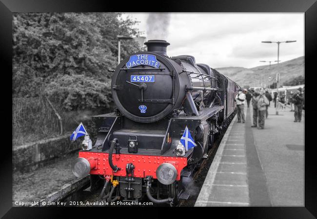 The Jacobite Steam Train Scotland Framed Print by Jim Key