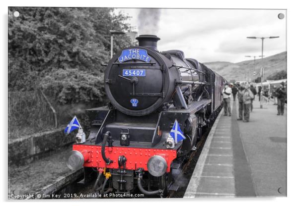 The Jacobite Steam Train Scotland Acrylic by Jim Key
