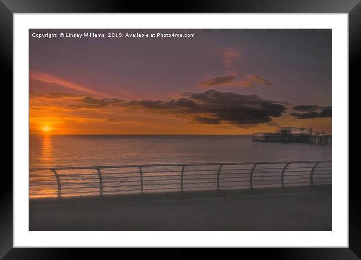 Blackpool Sunset Framed Mounted Print by Linsey Williams