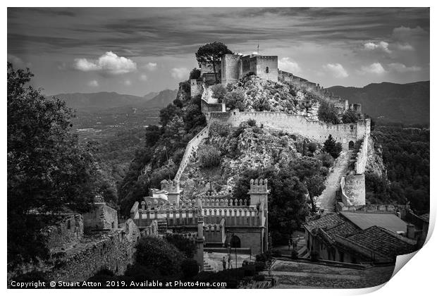 Castles of Xativa, Spain Print by Stuart Atton