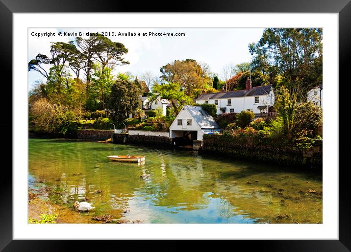 helford village cornwall Framed Mounted Print by Kevin Britland