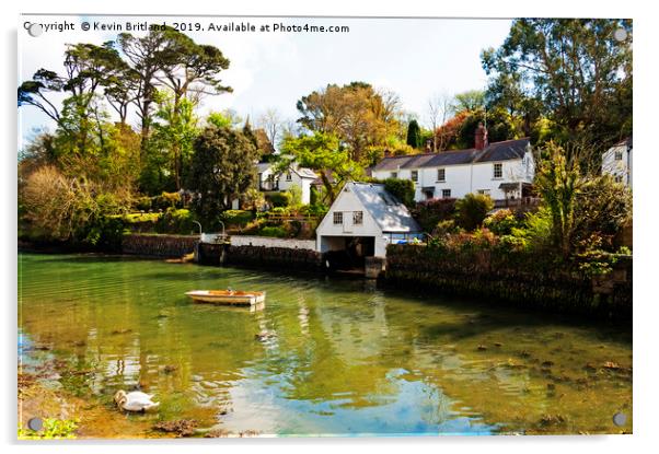 helford village cornwall Acrylic by Kevin Britland